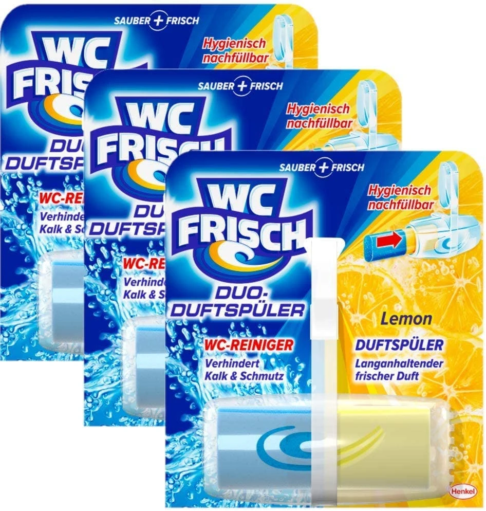 WC FRISCH Duo-Duftspüler 10er Pack Lemon WC Reiniger & WC-Duftstein 10x1 Stück – Bild 3