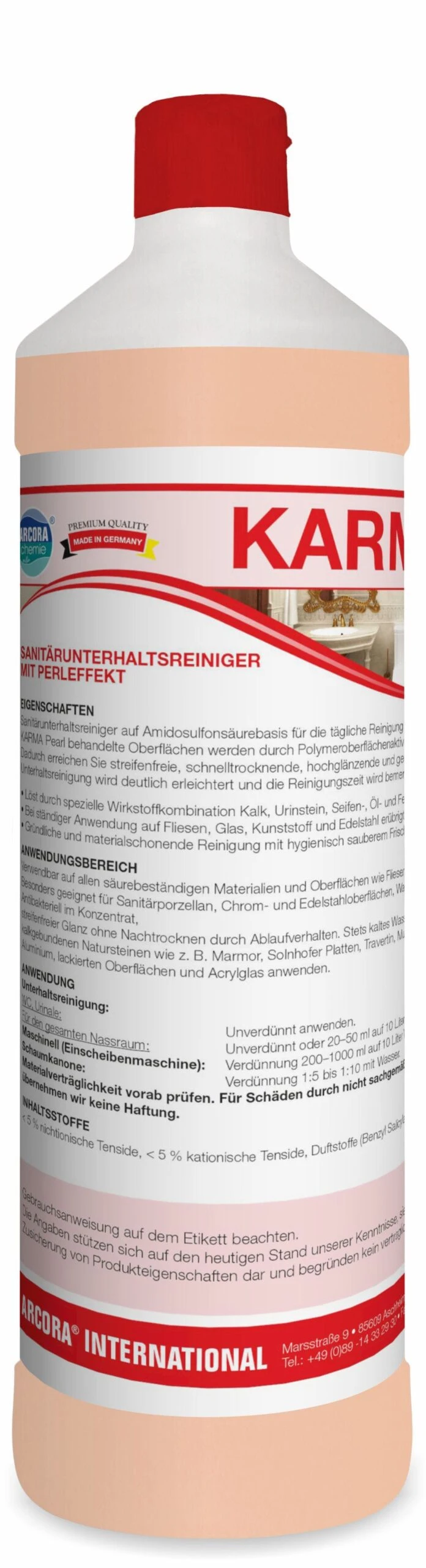 ARCORA Sanitärunterhaltsreiniger Mit Perleffekt KARMA PEARL, 10L – Bild 2