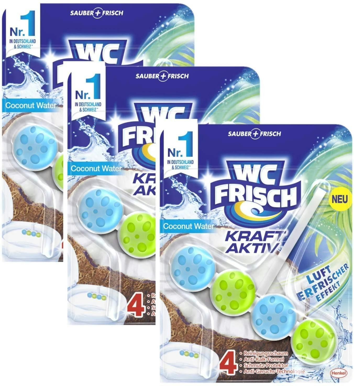 WC-Frisch Kraft Aktiv Duftspüler Coconut Water 10x50g WC Reiniger Reinigung – Bild 4