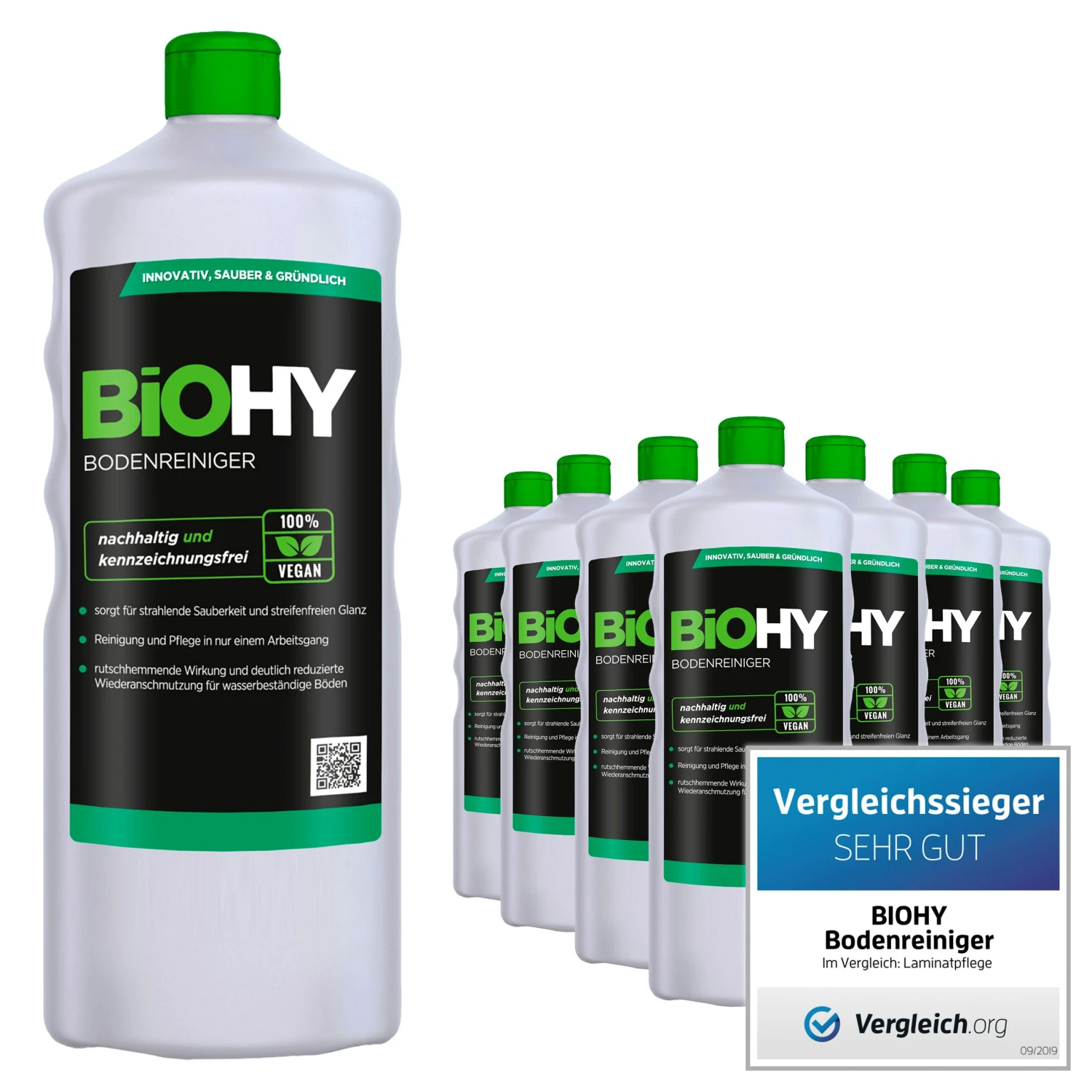 BiOHY Bodenreiniger (3x1l Flasche) | Konzentrat Für Alle Reinigungsgeräte Und Alle Hartböden | Angenehmer Geruch Und Streifenfreie Reinigung – Bild 4
