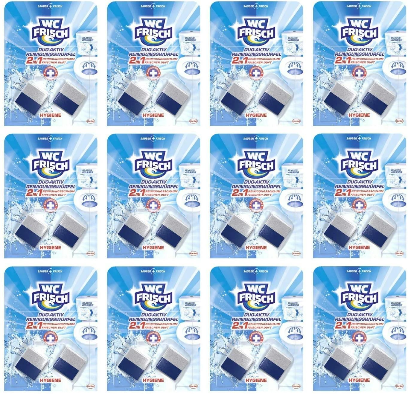 WC FRISCH Duo-Aktiv Hygiene Reinigungswürfel 12x100g WC Reiniger WC Reinigung