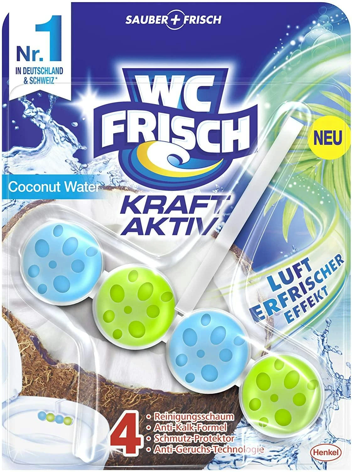 WC-Frisch Kraft Aktiv Duftspüler Coconut Water 10x50g WC Reiniger Reinigung – Bild 2