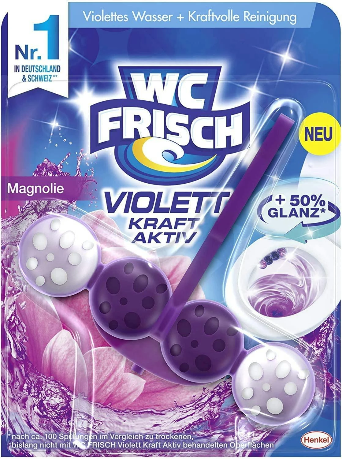 WC FRISCH Kraft Aktiv Violettspüler Magnolie 5x50g WC Reiniger Reinigung – Bild 7