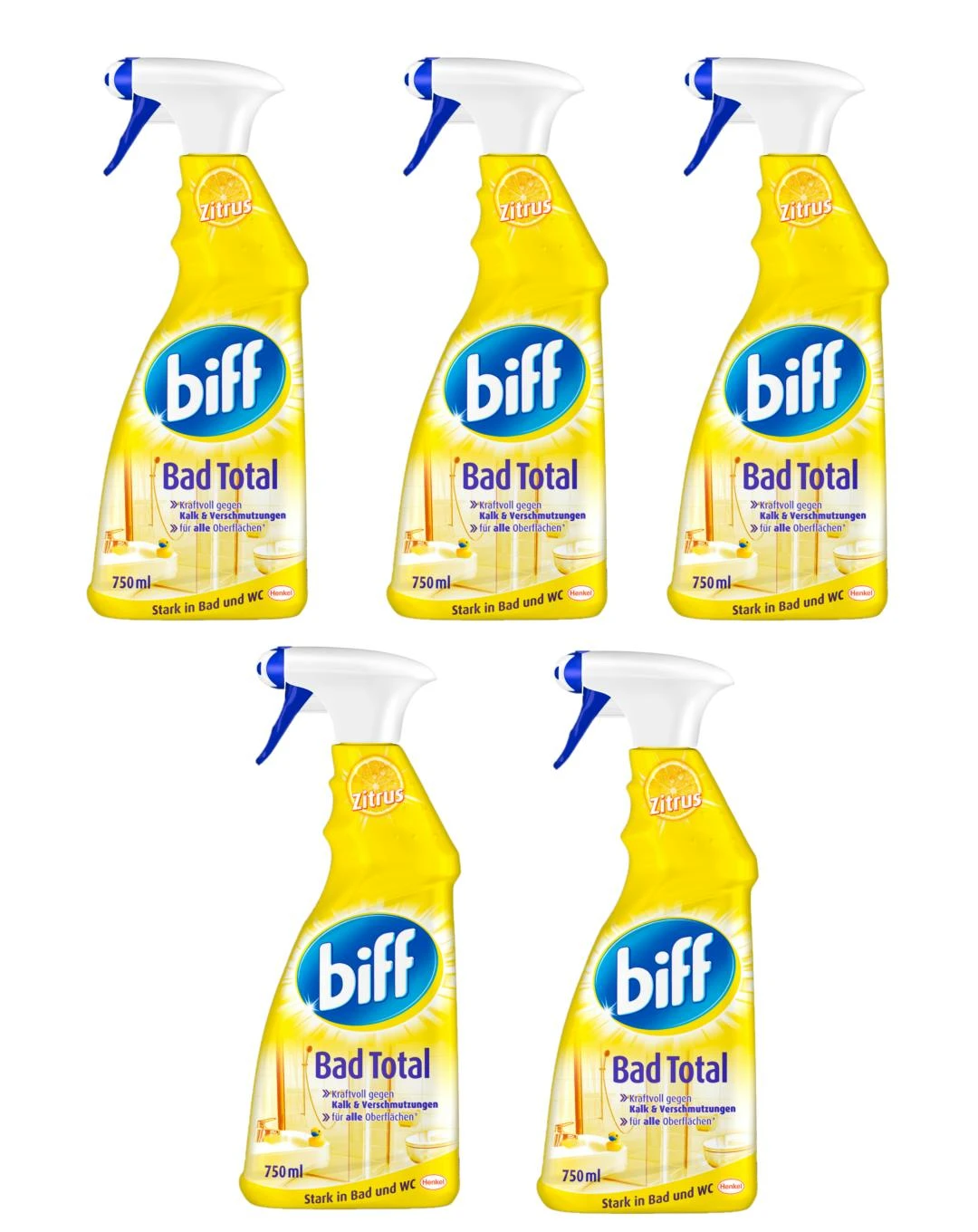 Biff Bad Total Zitrus Badreiniger Reiniger Reinigungsmittel 6x250ml Nachfüllpack – Bild 3