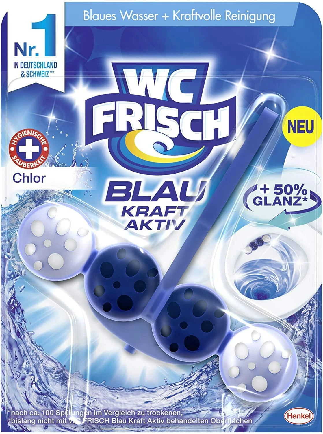 WC Frisch Kraft-Aktiv Blauspüler Chlor WC Reinigen Toilette 5x1 Stück Reiniger – Bild 4