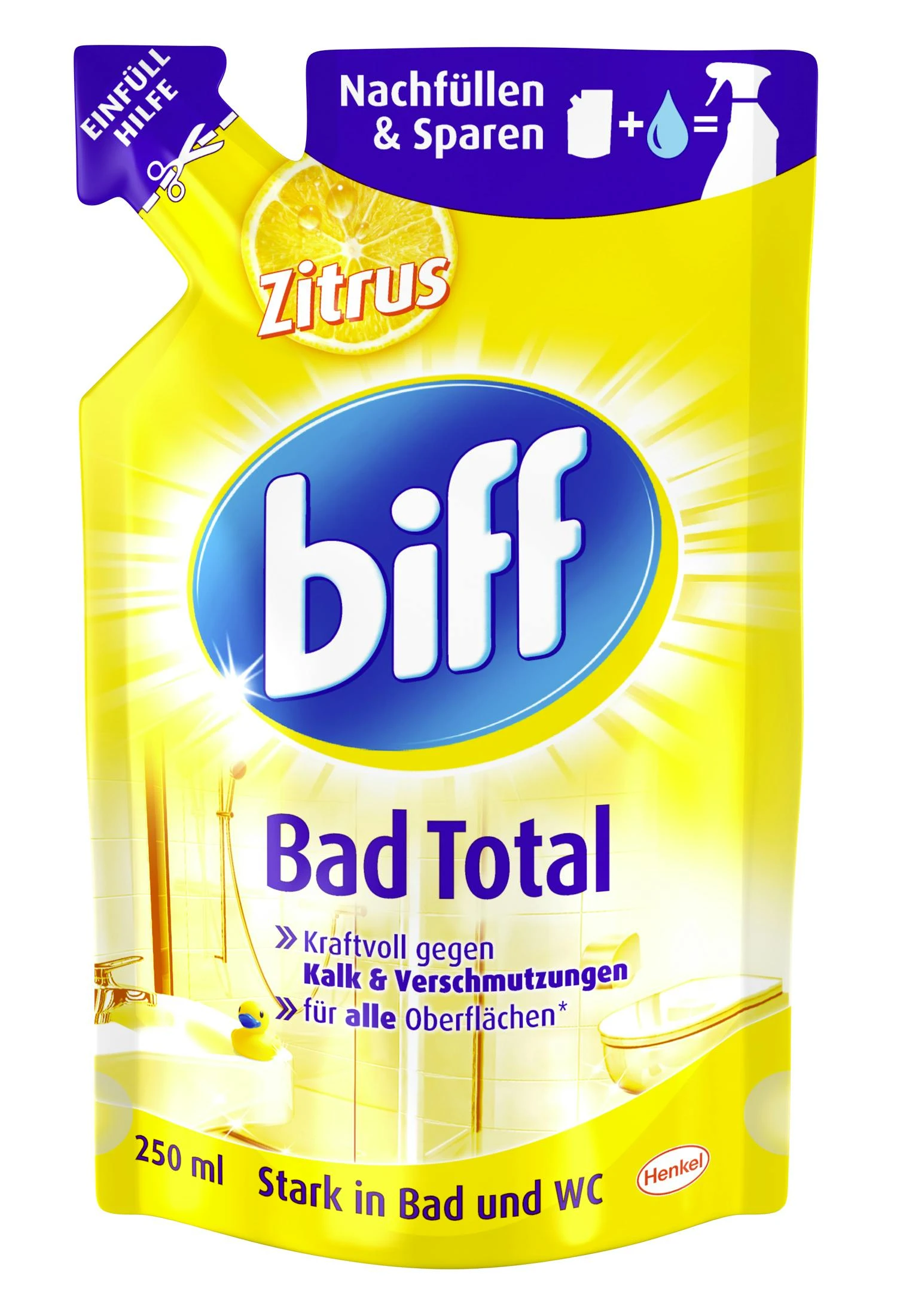 Biff Bad Total Zitrus Badreiniger Reiniger Reinigungsmittel 6x250ml Nachfüllpack – Bild 6