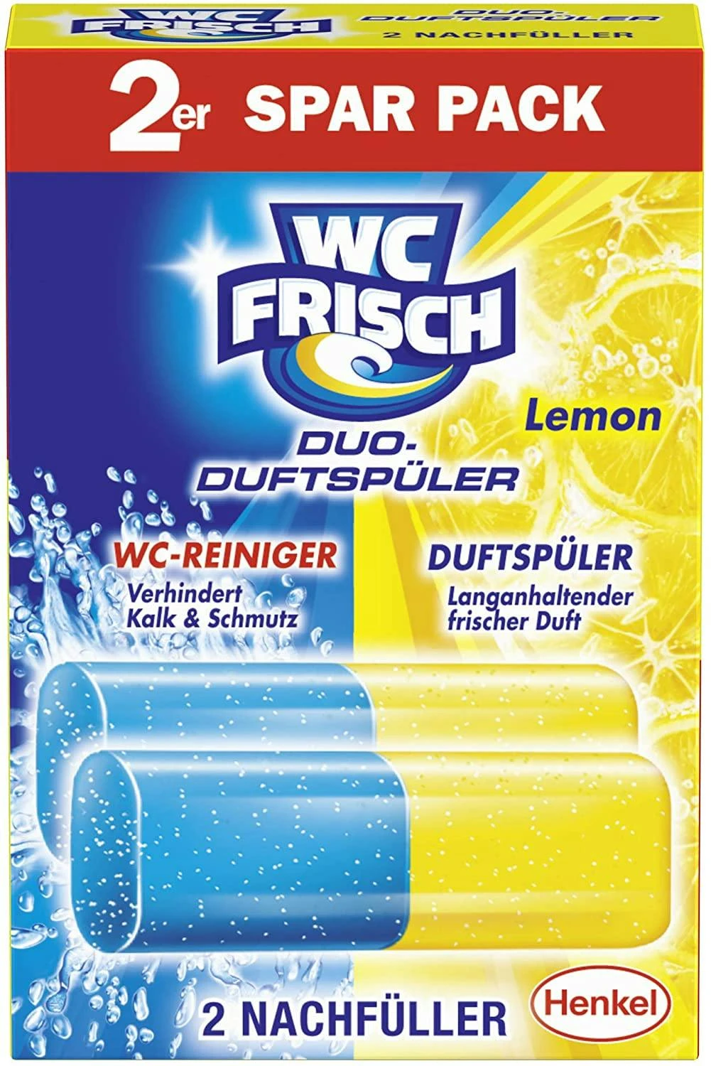 WC FRISCH Duo-Duftspüler 10er Pack Lemon WC Reiniger & WC-Duftstein 10x1 Stück – Bild 5