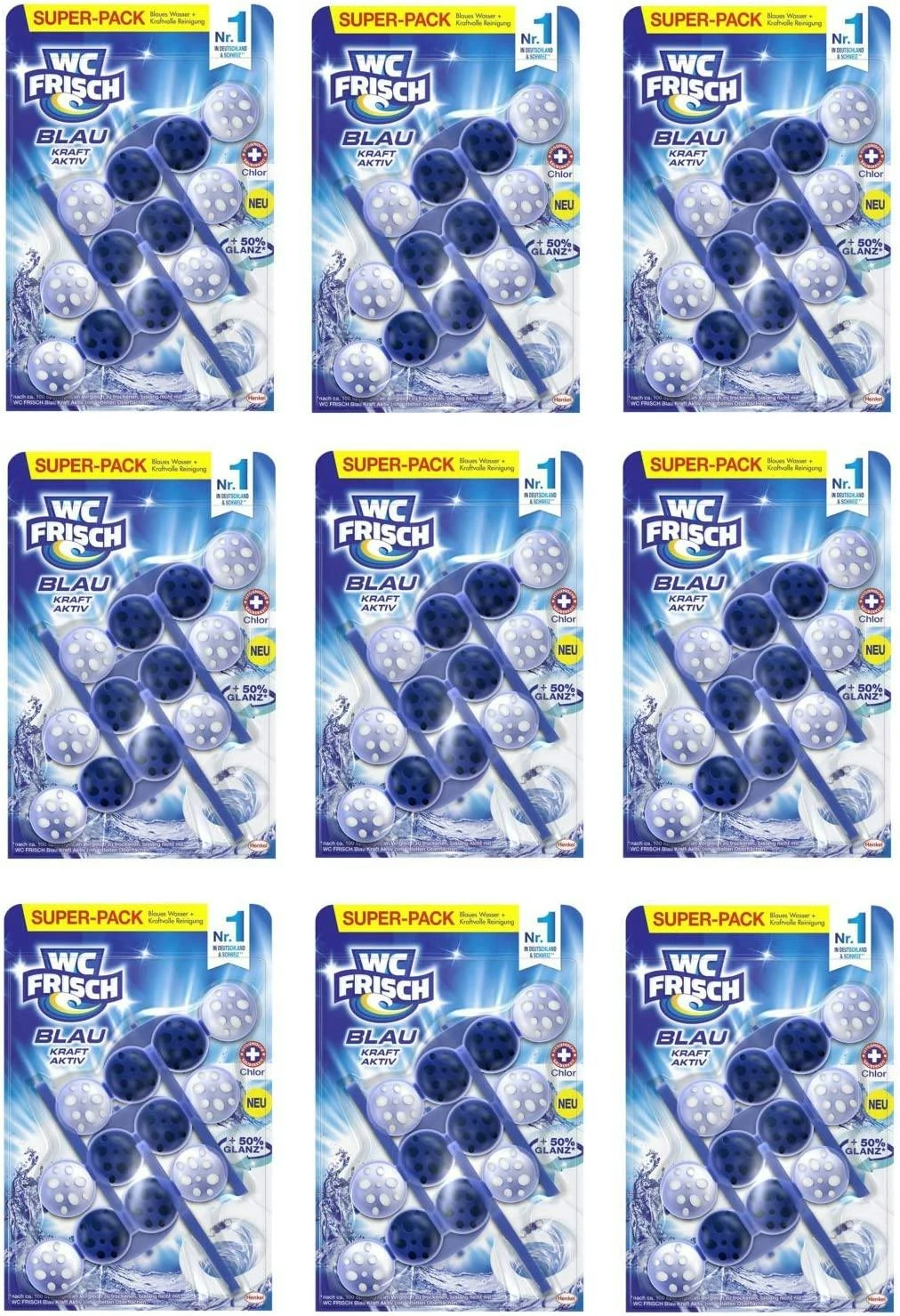 WC Frisch Kraft-Aktiv Blauspüler Chlor WC Reinigen Toilette 5x1 Stück Reiniger – Bild 3