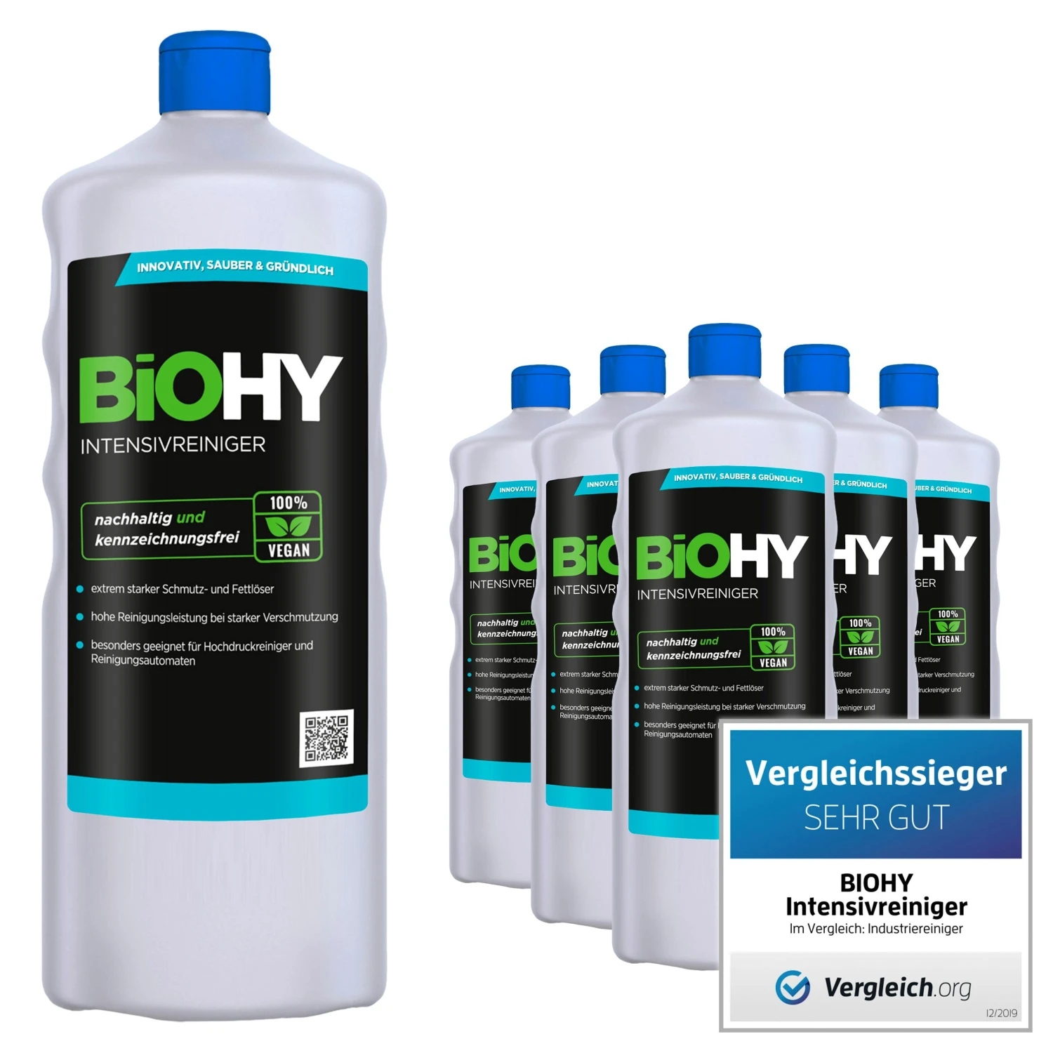 BiOHY Intensivreiniger Universal (12x1l Flasche) | Hochleistungs-INDUSTRIEREINIGER | Grundreiniger Ideal Für Hochdruckreiniger, Schaumarm – Bild 4