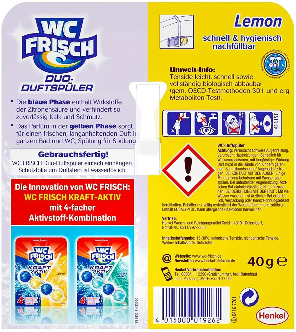 WC Frisch Duo-Duftspüler Lemon 4er Pack WC-Duftstein 4x1 Stück WC Reiniger – Bild 6