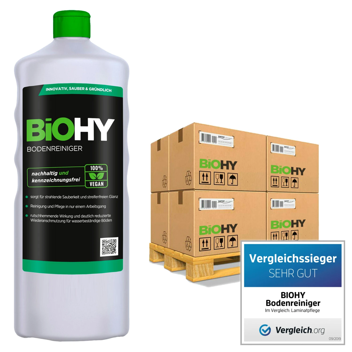 BiOHY Bodenreiniger (24x20l Kanister) | Konzentrat Für Alle Reinigungsgeräte Und Alle Hartböden | Angenehmer Geruch Und Streifenfreie Reinigung – Bild 4