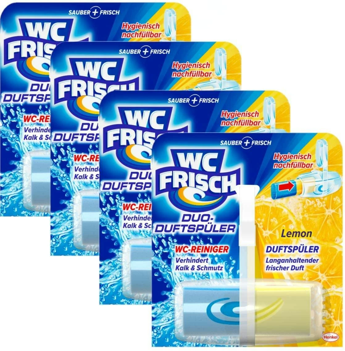 WC FRISCH Duo-Duftspüler 10er Pack Lemon WC Reiniger & WC-Duftstein 10x1 Stück – Bild 2