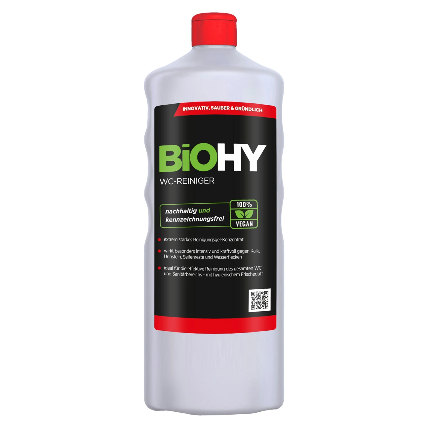 BiOHY WC-Reiniger (12x1l Flasche) | EXTRA STARK | Profi Bio Konzentrat | Dickflüssiges Reinigungs-Gel | Ideal Gegen Urinstein – Bild 4