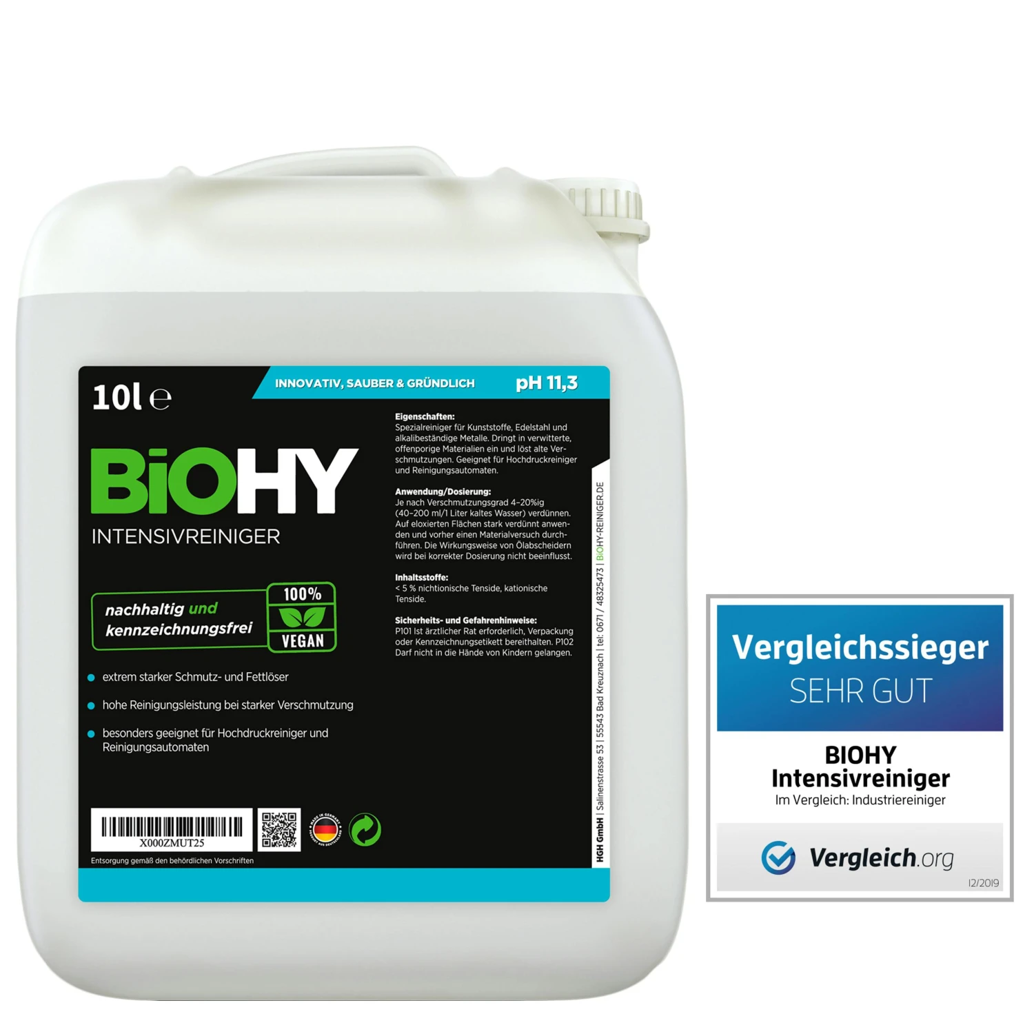 BiOHY Intensivreiniger Universal (24x20l Kanister) | Hochleistungs-INDUSTRIEREINIGER | Grundreiniger Ideal Für Hochdruckreiniger, Schaumarm – Bild 2