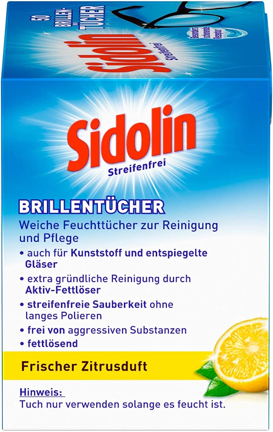 Sidolin Brillen Putztücher 50 Stück Reinigungstücher Brillenputztücher Reiniger – Bild 7