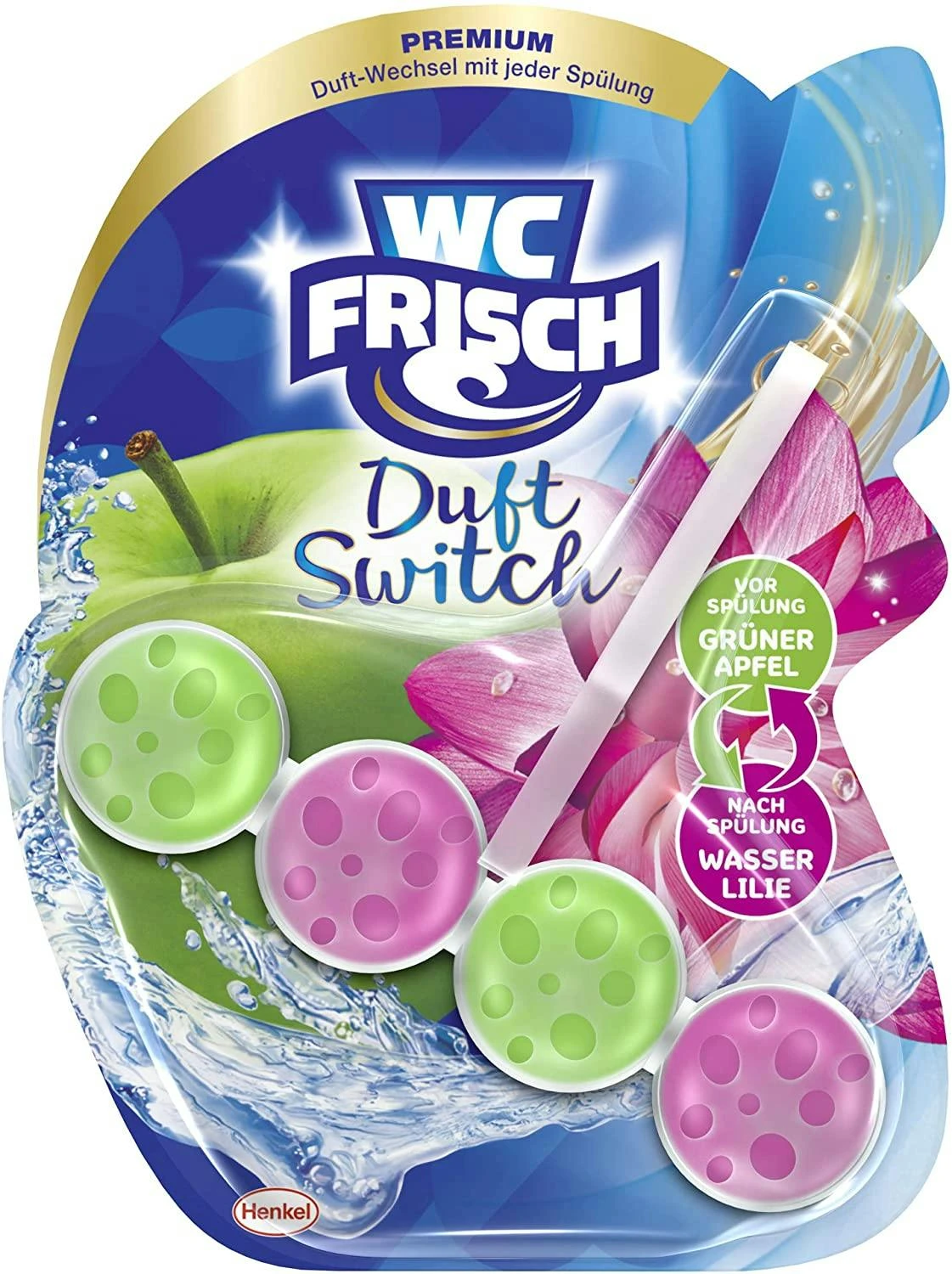 WC Frisch Duft Switch Grüner Apfel Und Wasserlilie 50g WC-Reiniger Duftspüler