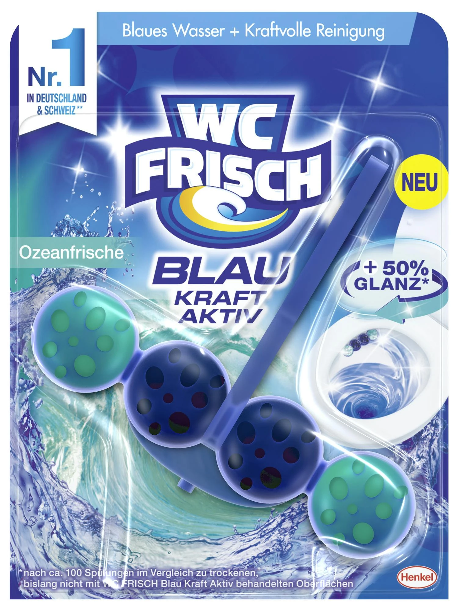 WC FRISCH Kraft Aktiv Blauspüler Ozeanfrische 4x50g WC Reiniger Reinigung – Bild 6