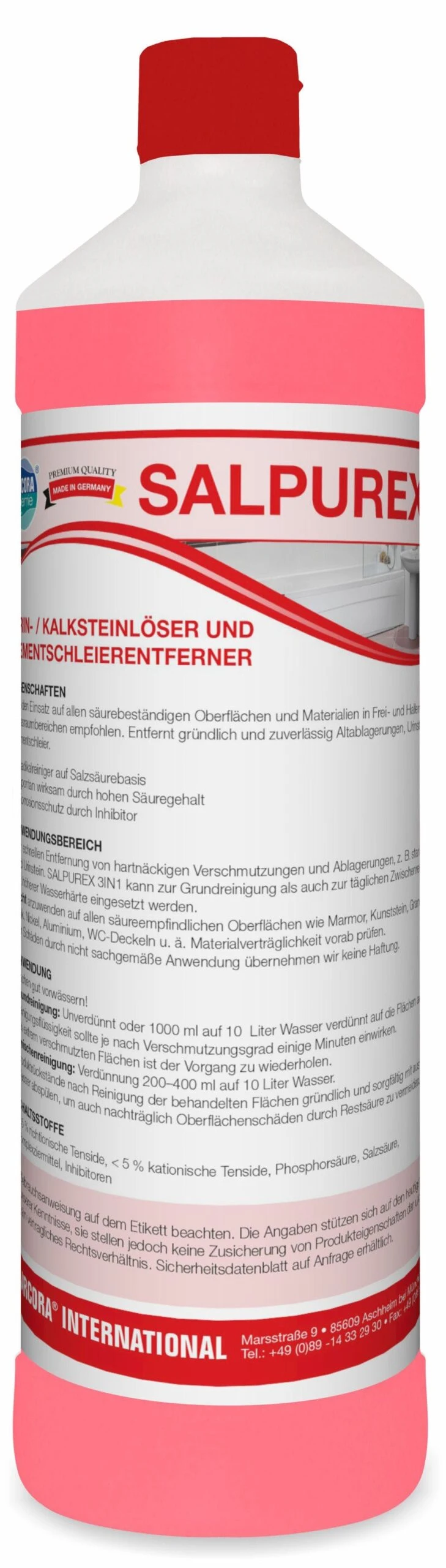 ARCORA Radikaler Sanitärgrundreiniger Auf Salzsäurebasis SALPUREX 3IN1 , 10L – Bild 2