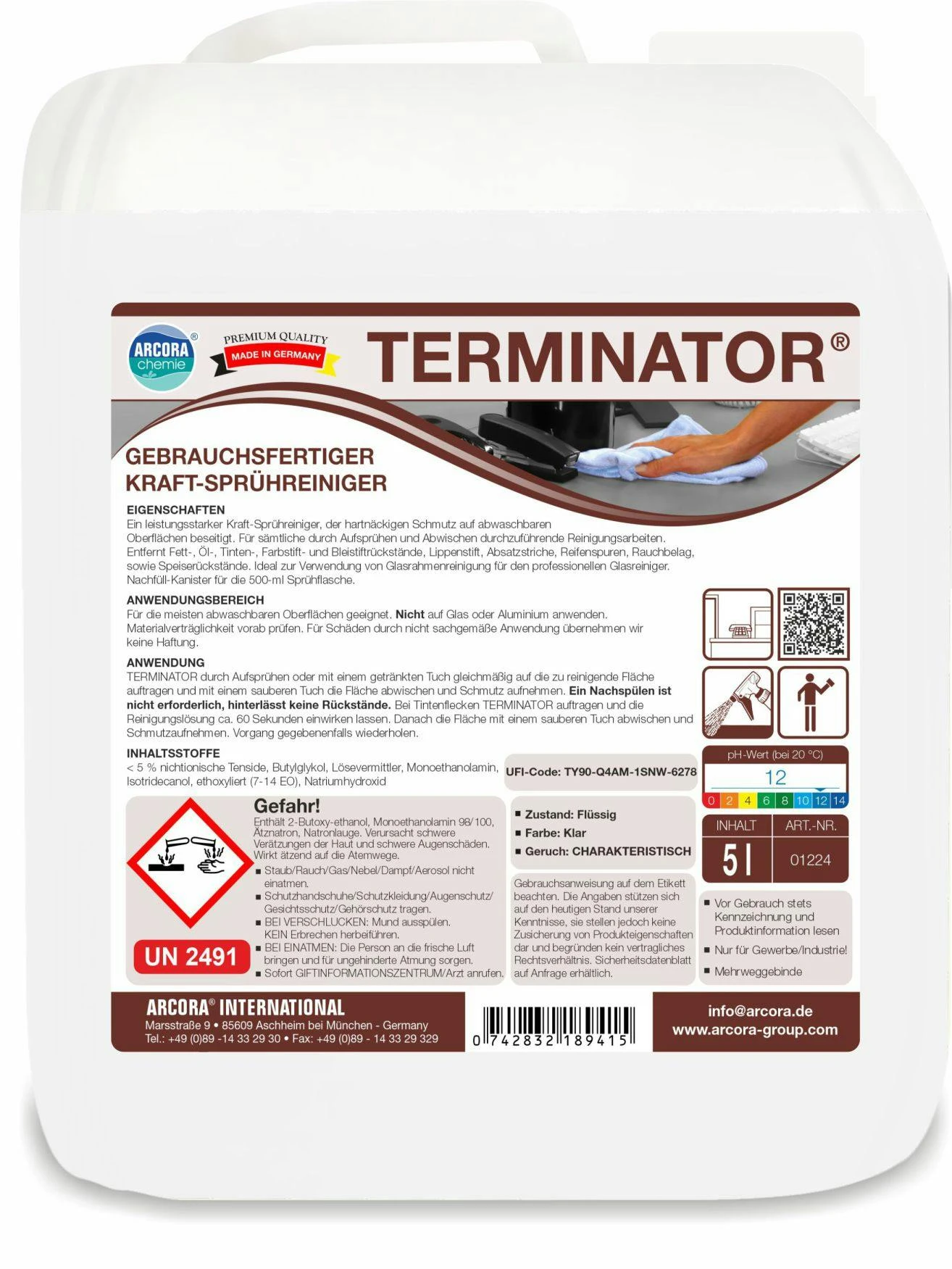 ARCORA Teppichreiniger Mit Encapsulation System TENAS 4IN1, 5L – Bild 3