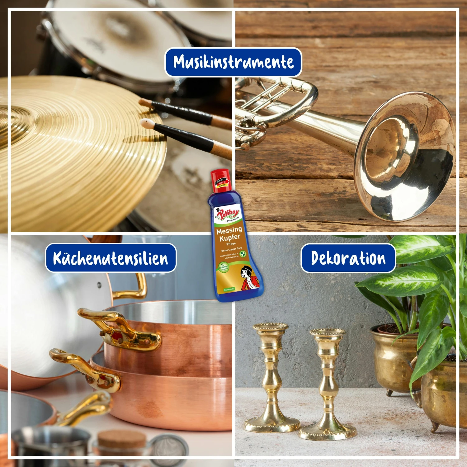 Poliboy Messing Kupfer Pflege - Reinigung Und Pflege, Mit Anlaufschutz, 200ml - Made In Germany – Bild 4