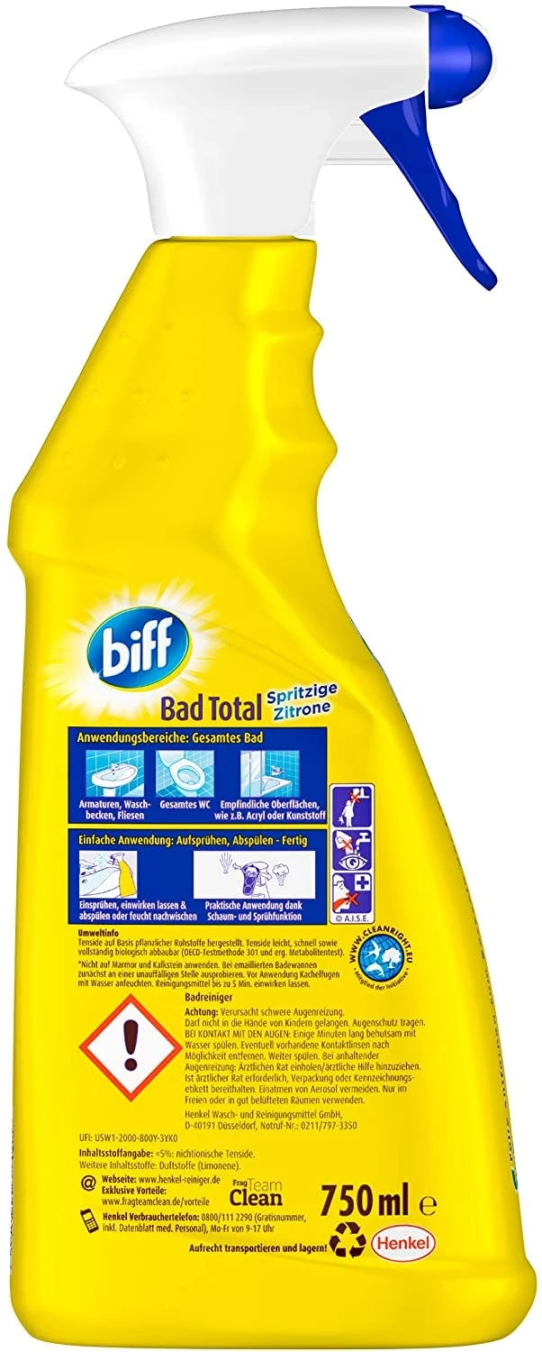 Biff Bad Total Zitrus Badreiniger 750ml Sprühflasche Reiniger Reinigungsmittel – Bild 6