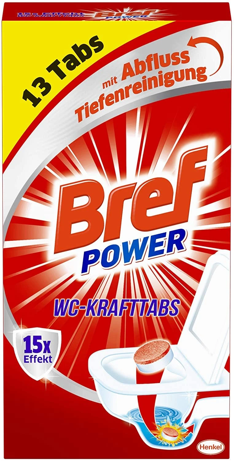 Bref Power WC Krafttabs Reiniger 15x Effekt 325g Abfluss Tiefenreinigung