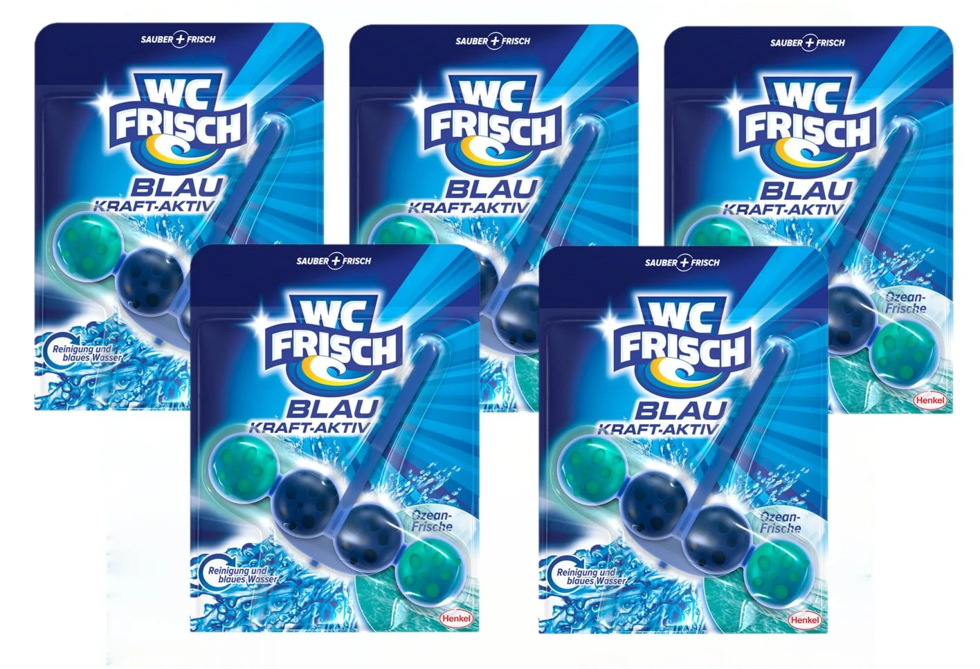 WC Frisch Kraft-Aktiv Blauspüler Chlor WC Reinigen Toilette 5x1 Stück Reiniger – Bild 2